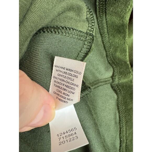 J.JILL PUREJILL green stretch cotton blend velvet A-line full zip cardigan M - Picture 8 of 9